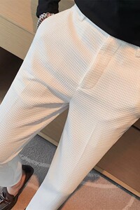 老款继续做2311-P70 华夫格长裤男士秋冬新款 腰部松紧 西裤  休图片