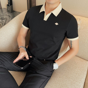 PL6049-P58 短袖POLO衫男士V领男士夏季新款商务休闲半袖翻领体恤图片