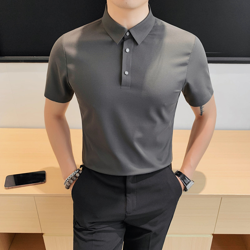 8215-P5888短袖POLO衫男士夏季新款修身纯色百搭休闲体恤,男装T恤,电商B333