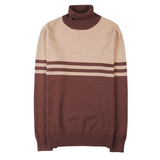 HM010-P68高领毛衣男士秋冬新款撞色针织衫翻领打底衫，男装T恤，电商B333