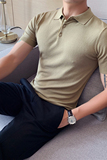 020-特P45夏季型男冰丝短袖纯色T恤英伦修身翻领针织休闲POLO衫99，男装T恤，电商B333