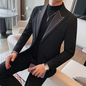 23608-P155秋冬男士外套小西装西服上衣修身潮流休闲帅气