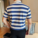 PL3616-P58男士短袖polo衫夏季新款时尚百搭休闲翻领条纹短袖T恤，男装Polo衫，电商B333