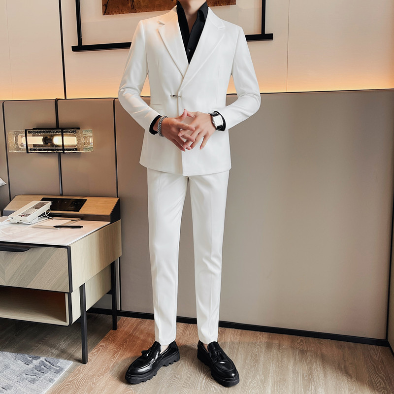 TZ032-P245西装两件套男士西装外套修身商务休闲正装西服礼服套装,男装西服套装,电商B333