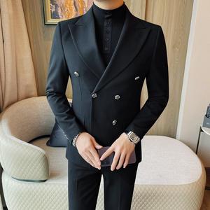 XF1068-P155 双排扣西装男士秋冬新款条纹单西 西服外套图片