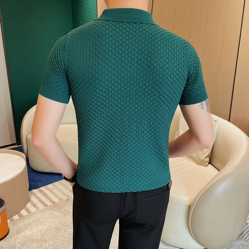 HM028-P58针织冰丝短袖T恤男士夏季新款修身POLO衫,男装Polo衫,电商B333