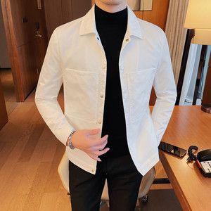 JK111-P88 男士夹克外套修身翻领春秋修身休闲男装上衣 大口袋图片