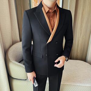 XF1069-P160 单西男士春季新款双排扣纯色百搭商务休闲婚礼礼服图片