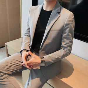 X198-改价改为P150 西装外套男士秋冬商务正装 纯色百搭西服单西图片