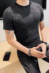 T2502-P45 短袖圆领体恤男士夏季新款修身半袖T恤打底衫图片