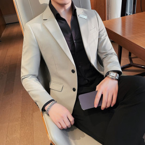 23575-P155西装外套男士单件西服上衣修身潮流帅气休闲单西单排扣