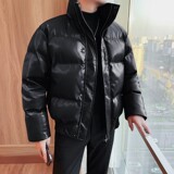 22008-P185亮面棉衣男士冬季加厚仿皮外套面包服，男装棉衣，电商B333
