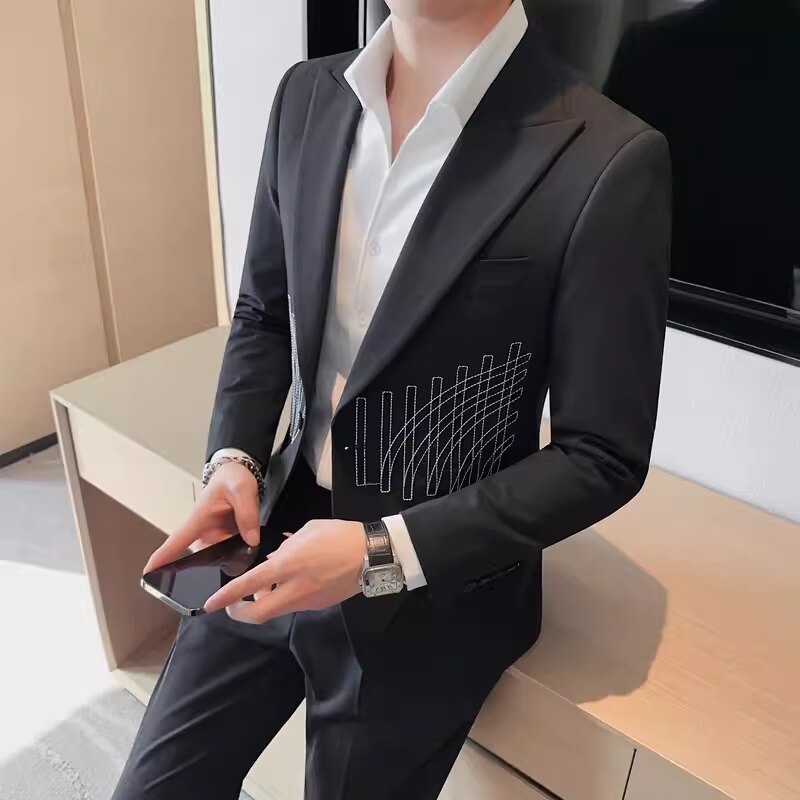 老款继续做6082-P238西装外套男士一粒单排扣西服双开叉戗驳领,男装西服套装,电商B333