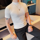 2411-特P40小中领短袖体恤男士夏季新款修身纯色百搭T恤，男装T恤，电商B333