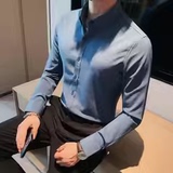老款继续做8668-P58青年商务免烫长袖衬衫休闲纯色百搭衬衣男，男装衬衫，电商B333