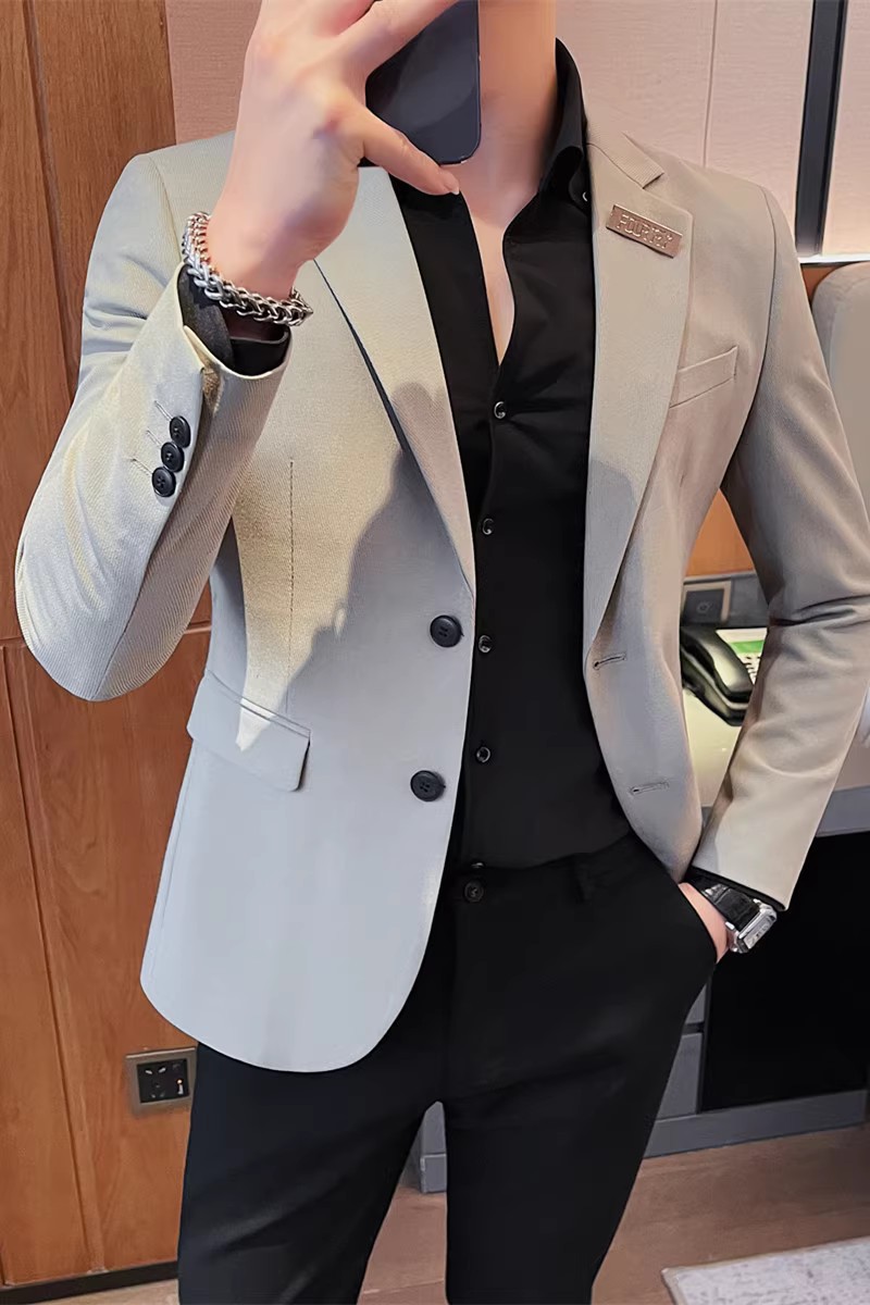 老款继续做23575-P155西装外套男士单件西服上衣修身潮流帅气休闲,男装西服套装,电商B333