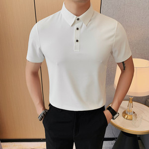 8215-P58 88 短袖POLO衫男士夏季新款修身纯色百搭休闲体恤图片