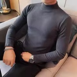 老款继续做3392-P38秋冬男士半高领韩版修身长袖T恤打底衫条纹，男装T恤，电商B333