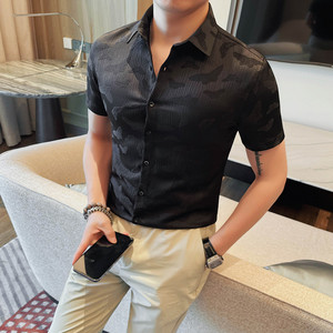 8222-P55 79 短袖衬衫男士夏季新款休闲百搭短袖衬衣图片