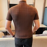 T2402-特P40半高领短袖T恤男士夏季新款薄款修身打底衫，男装T恤，电商B333