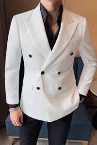 老款继续做XZ6091-P208 西装外套男士西服礼服休闲修身双排扣西装图片