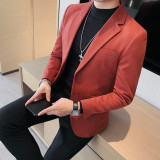 X20221-P155单排扣呢子西装男士纯色西服外套韩版修身休闲单西，男装西服套装，电商B333