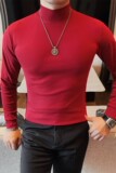 6881-特P40特价跑量款半高领长袖打底衫男士秋冬中领百搭T恤，男装T恤，电商B333
