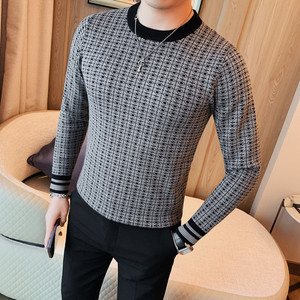B219-P68 毛衣男士秋冬针织衫线衣打底衫圆领长袖打底图片
