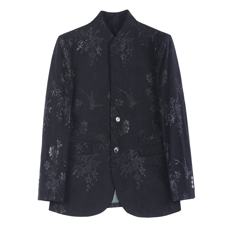 XF1071-P128跑量款西装外套男士春季新款花西装立领西服单排扣,男装西服,电商B333