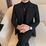 23596-P155两粒单排扣西装外套男士秋冬新款后中开叉西服，男装西服套装，电商B333