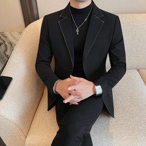 23596-P155 两粒单排扣西装外套男士秋冬新款 后中开叉西服图片