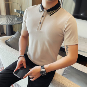 PL3605-P48 短袖POLO衫男士体恤 六边形蜂窝透气网眼 抗皱不变形图片