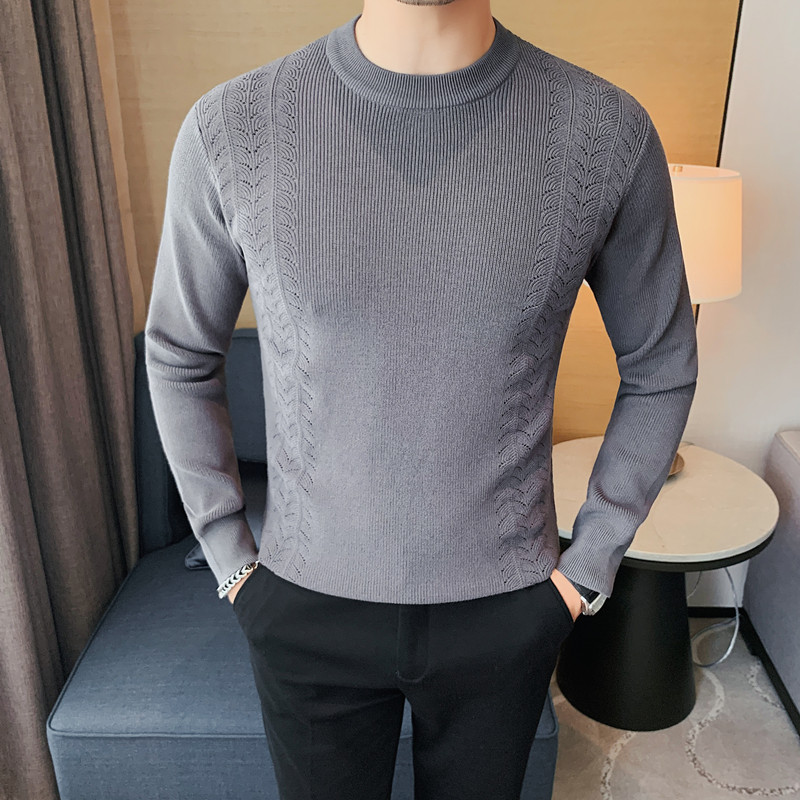 HM019-P58男士毛衣秋冬针织衫线衣修身套头长袖圆领打底,男装T恤,电商B333