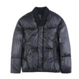 M23069-P200冬季无领宽松黑色时髦保暖简约棉服加厚短款棉衣外套，男装棉衣，电商B333