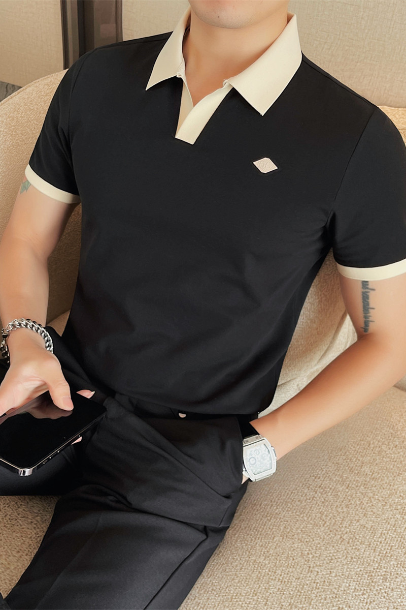 PL6049-P58短袖POLO衫男士V领男士夏季新款商务休闲半袖翻领体恤,男装Polo衫,电商B333