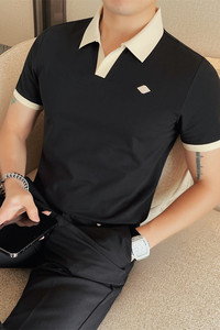 PL6049-P58 短袖POLO衫男士V领男士夏季新款商务休闲半袖翻领体恤图片