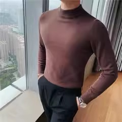 老款继续做MZ11-特P45半高领毛衣男士秋冬新款韩版修身针织衫中领图片