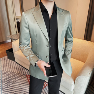 XF1052-P155 西装外套男士 单排两粒扣西服 纯色商务休闲百搭西装图片