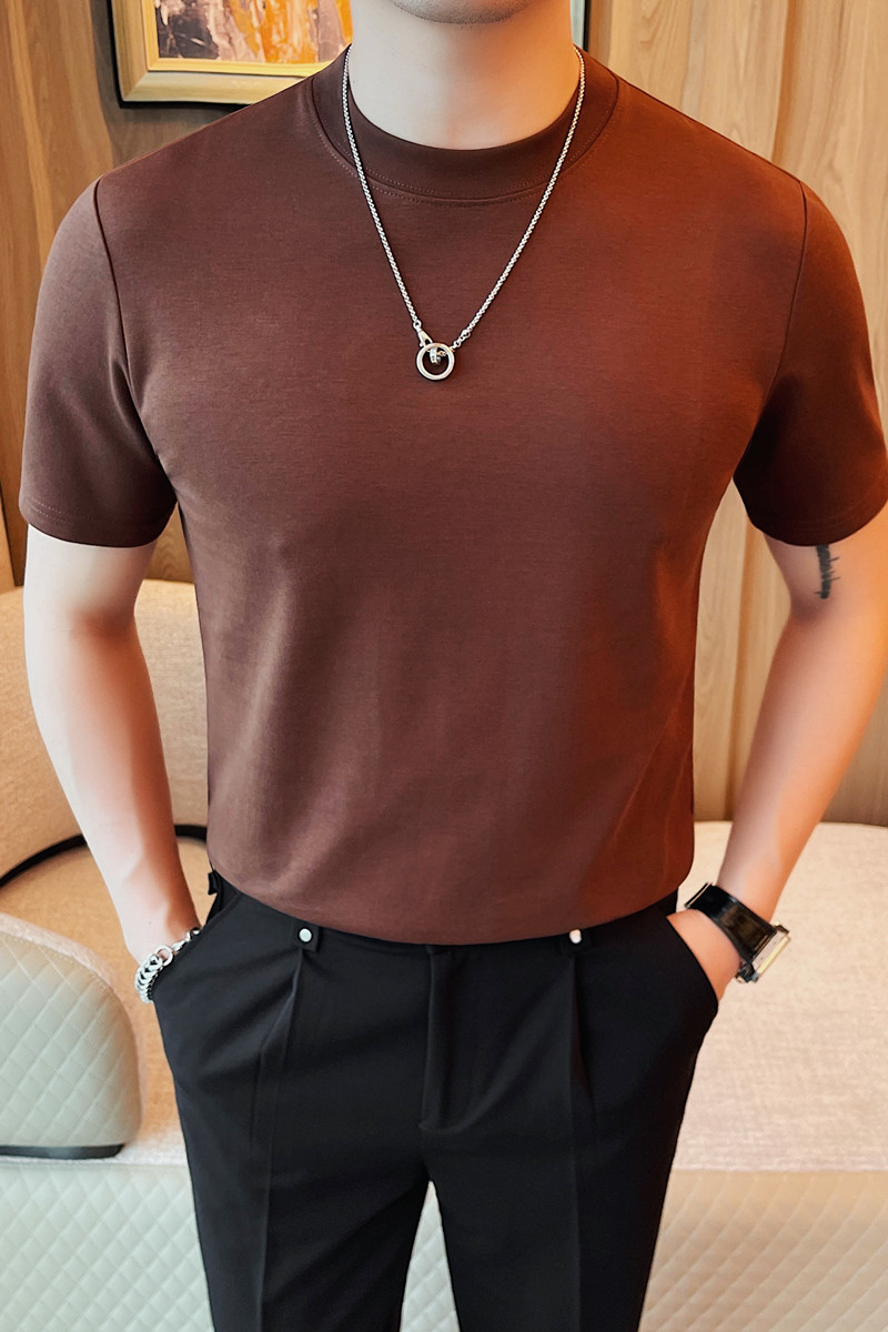 T7863-P48圆领短袖体恤男士纯色百搭打底衫潮流型男修身T恤,男装T恤,电商B333