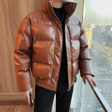 22008-P185亮面棉衣男士冬季加厚仿皮外套面包服，男装棉衣，电商B333