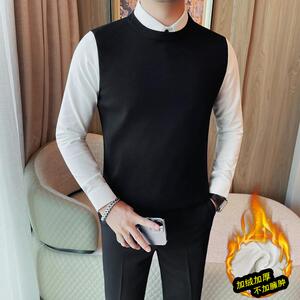 JR1320-P95 加绒假两件毛衣男士衬衫领秋冬季新款男装高级针织衫图片