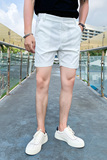 K81-P35夏季男生潮流休闲纯色直筒西裤短裤白色四分中裤，男装牛仔裤，电商B333