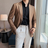 XF1801-P155男士百搭修身单西服英伦休闲纯色帅气西装外套上衣2，男装西服，电商B333