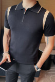 HL003-P58短袖polo衫男士夏季针织冰丝翻领修身半袖休闲t恤拉链，男装T恤，电商B333
