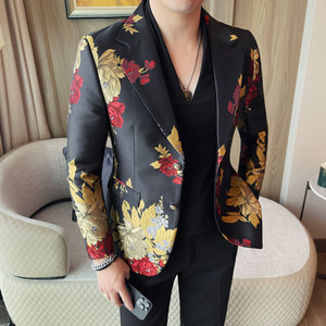 XF1077-P155 男士西服外套时尚潮流刺绣西装外套西服上衣图片