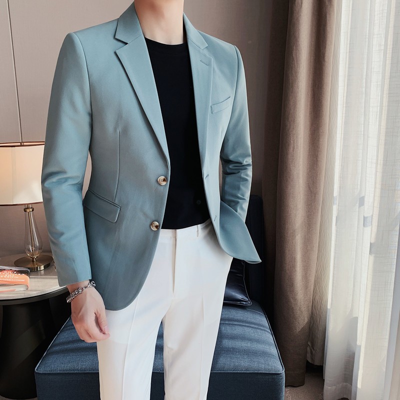 XZ502-P155单排扣西装外套男士商务免烫便服修身休闲纯色西服,男装西服套装,电商B333