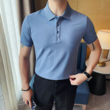 6061-P45短袖POLO衫男士夏季新款纯色百搭半袖翻领体恤，男装Polo衫，电商B333