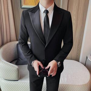 23667-P155 两粒单排扣西装秋冬新款黑色长袖西服单西外套图片