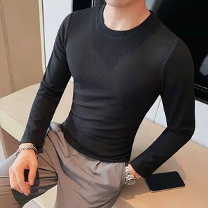 老款继续做3391-特P35圆领修身纯色打底衫休闲长袖T恤图片