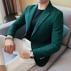 X23517-P140 华夫格西装外套男士秋冬新款单排两粒扣西服图片